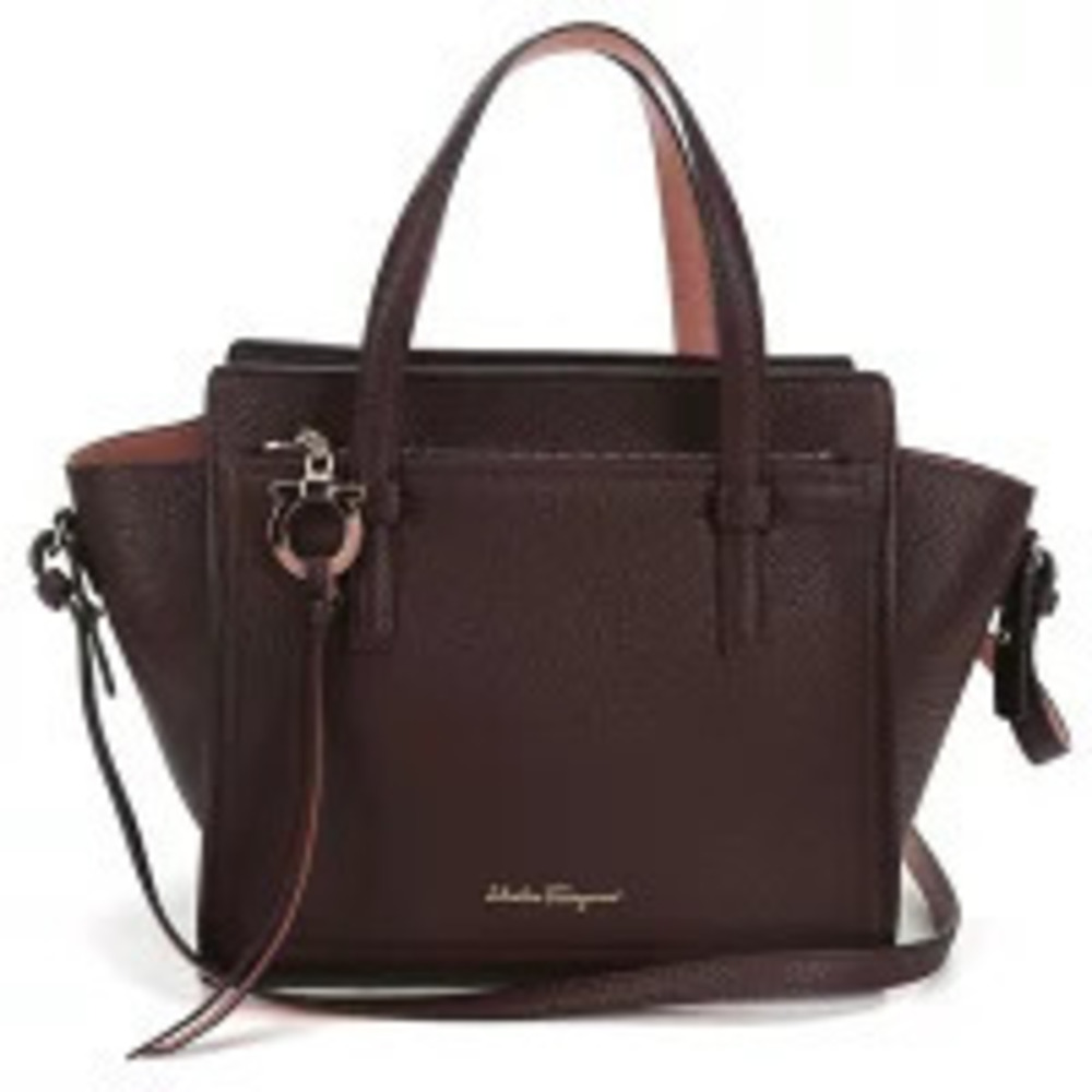 Salvatore Ferragamo Tote Bag Gancini Wine Red Handbag